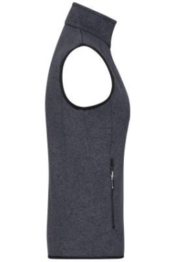 Naisten neulottu fleeceliivi, tummanharmaameleerattu/hopea – James & Nicholson (3)