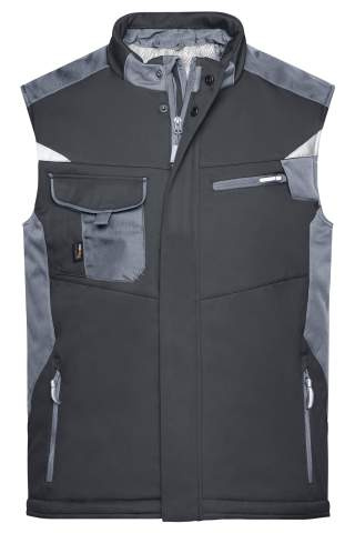 Craftsmen Softshell-liivi – STRONG, musta/antrasiitinharmaa – James & Nicholson (1)