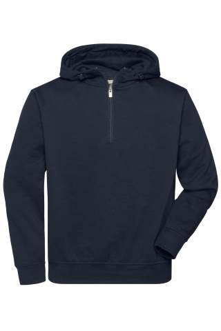 BIO Workwear puolivetoketjullinen huppari OCS sekoitettu, laivasto – James & Nicholson (1)