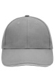 6-paneelinen kontrastireunainen lippis, tummanharmaa/valkoinen