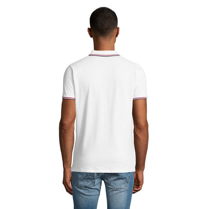 Miesten PRESTIGE-pikeepaita, 200 g/m², Valkoinen, S, tuotekuva (1)