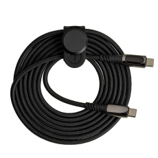 USB-C-kaapeli näytöllä ja kaapelisiteellä REEVES-CONVERTICS DIGITAL, 100 W – musta
