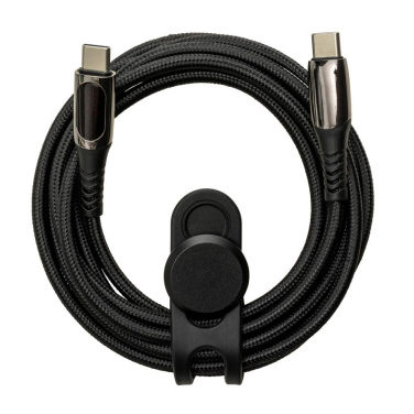 USB-C-kaapeli näytöllä ja kaapelisiteellä REEVES-CONVERTICS DIGITAL, 100 W – musta (2)