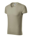 MALFINI Slim Fit V-neck - miesten T-paita, vaalea khaki