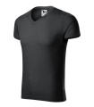MALFINI Slim Fit V-neck - miesten T-paita, eebenpuun harmaa