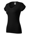 MALFINI Fit V-neck - naisten T-paita, musta
