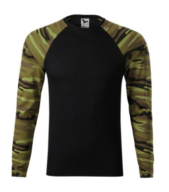 MALFINI Camouflage LS – T-paita unisex, naamiointi vihreä, XS, tuotekuva (2)