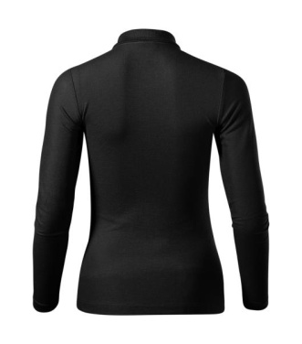 MALFINI Pique Polo LS – Naisten poolopaita, musta, XS, tuotekuva (3)