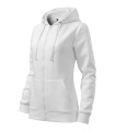 MALFINI Trendy Zipper - naisten collegepaita, valkoinen