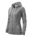 MALFINI Trendy Zipper - naisten collegepaita, tummanharmaa melansi