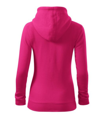 MALFINI Trendy Zipper – Naisten collegepaita, magenta, XS, tuotekuva (3)