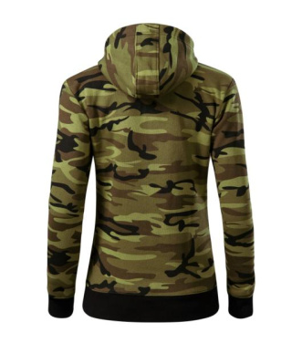 MALFINI Camo Zipper - naisten collegepaita, naamiointi vihreä, XS, tuotekuva (3)
