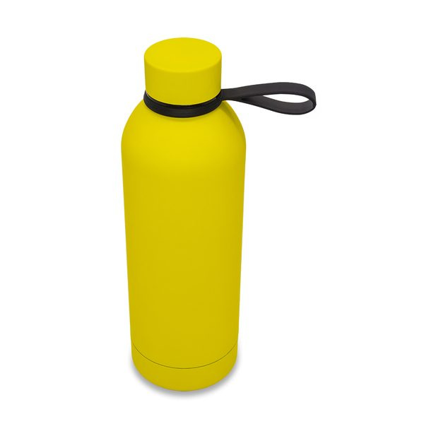 500 ml Mendoza Duo termospullo kahvalla, keltainen, tuotekuva (1)