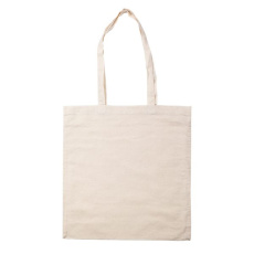 140 g/m2 puuvillakassi - pitkät kahvat, beige
