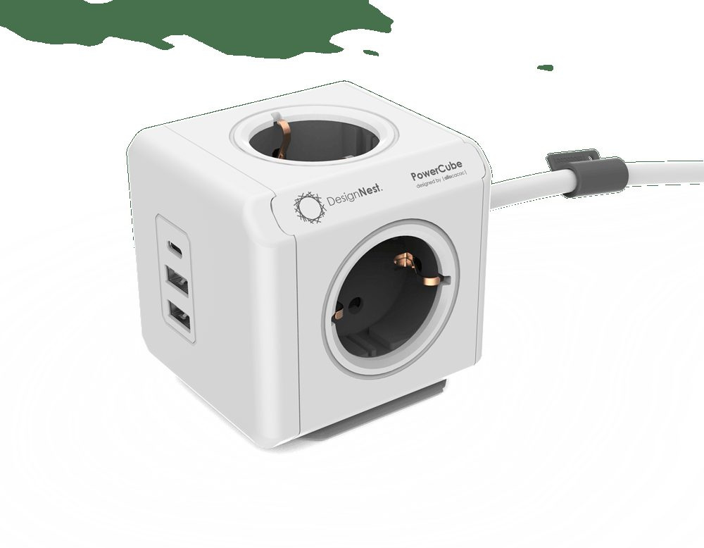 PowerCube USB 2A+1C PD 20W – jatkojohto USB-porteilla, tuotekuva