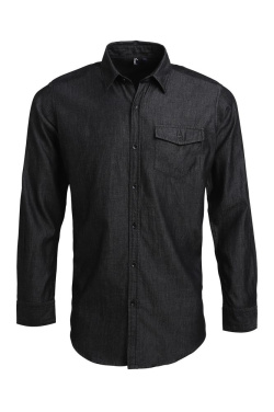 DENIM KAULUSPAITA, black, 3XL, tuotekuva, musta (2)