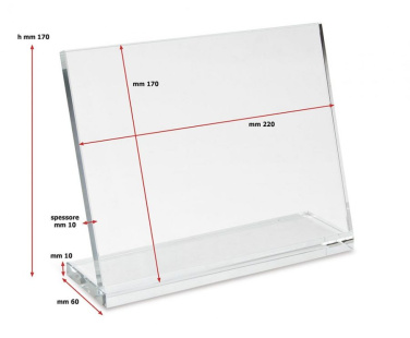 Kalteva lasi jalustalla 220 × 170 × 10 mm, tuotekuva (2)