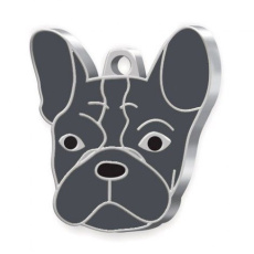 Koiran nimilappu bulldog ranskan harmaa
