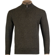 Ashcombe 100% lampaanvillainen vetoketjullinen neulos, tummanoliveja