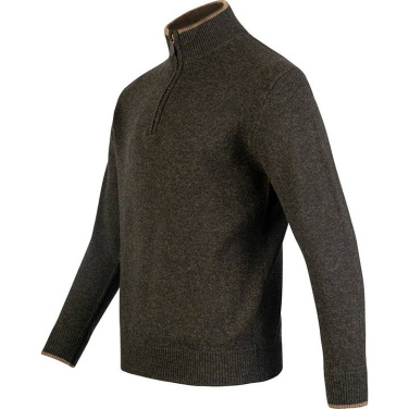 Ashcombe 100% lampaanvillainen vetoketjullinen neulos, tummanoliveja – Jack Pyke (4)