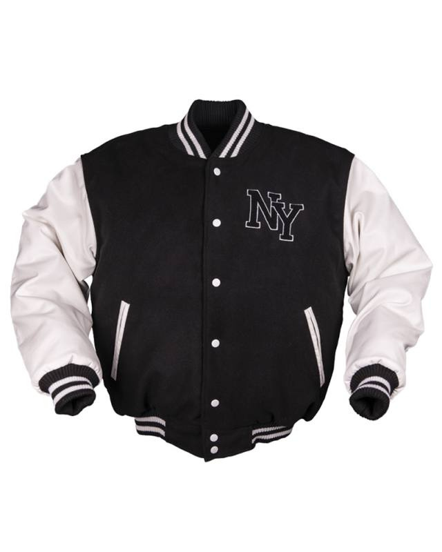 Uusi baseball-takki merkillä, musta/valkoinen – Mil-Tec (1)