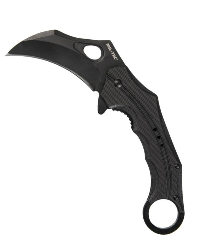 Yhden käden veitsi G10 Karambit musta – Mil-Tec (1)
