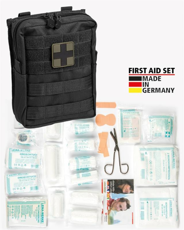 Ensiapusetti ′leina′ Pro, 43-osainen, suuri, musta – Mil-Tec (1)