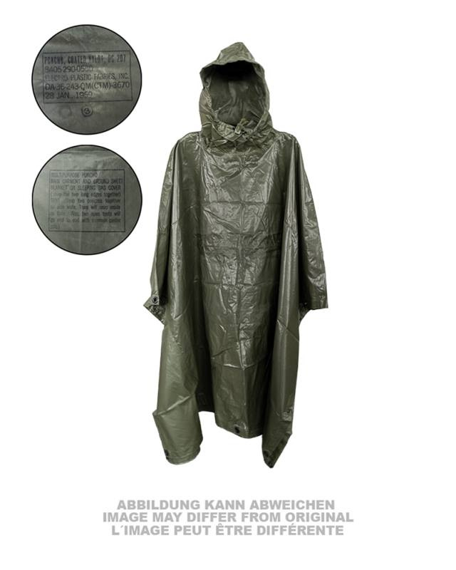 Uusi US Poncho Nylon OG 1959 oliivinvihreä alkuperäinen käytetty – Mil-Tec (1)