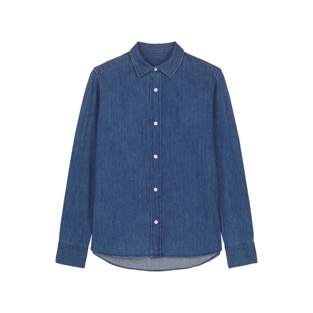 Stanley/Stella Stella Denim Shirt naisten kauluspaita, 235 g/m² – keskisininen farkku, XS (1)