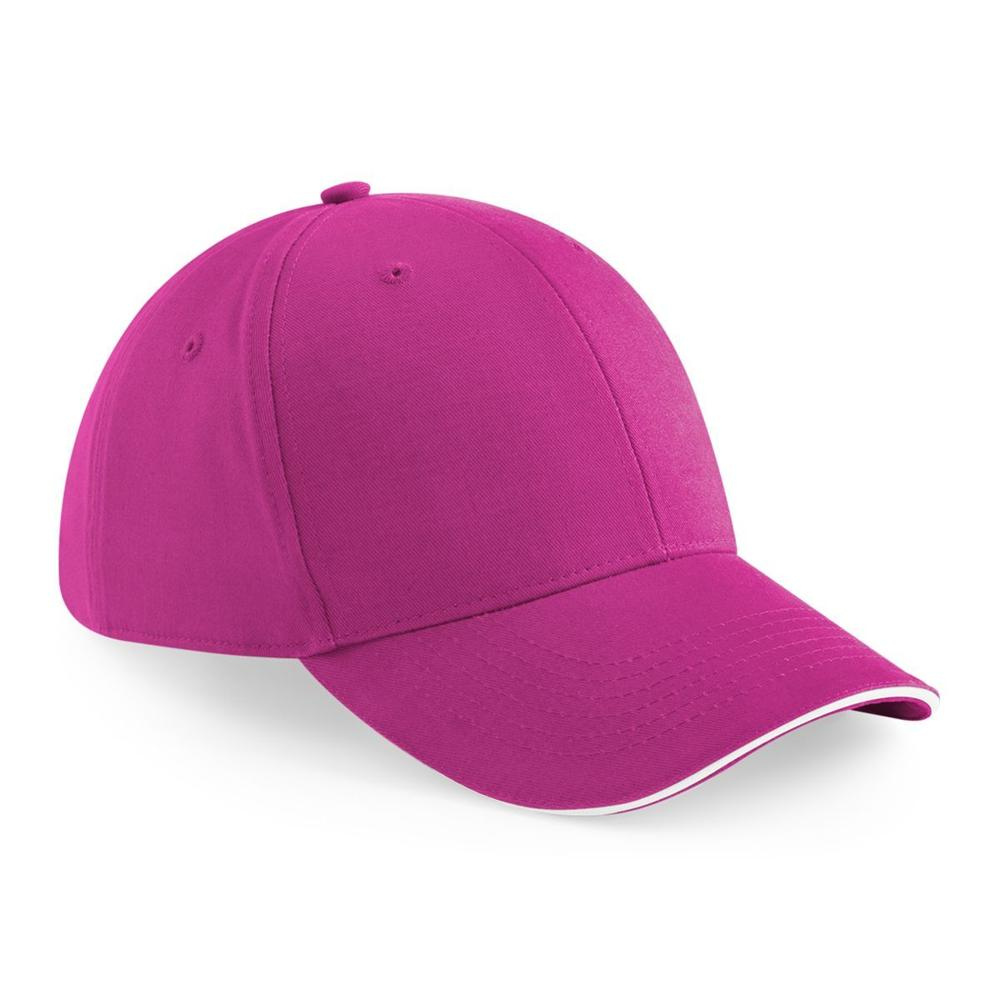 Beechfield B20 lippalakki - fuksia / valkoinen (1)