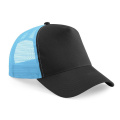 Beechfield B640 verkkolippalakki, musta / sininen (Surf Blue)