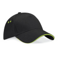 Beechfield B15C lippalakki, musta / limenvihreä (Lime Green)
