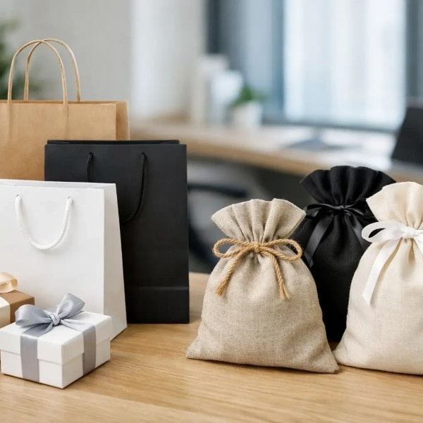 Sacs cadeaux en papier ou en textile pour les entreprises