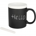 Chalk-write – mug en céramique 330 ml à surface ardoise, blanc