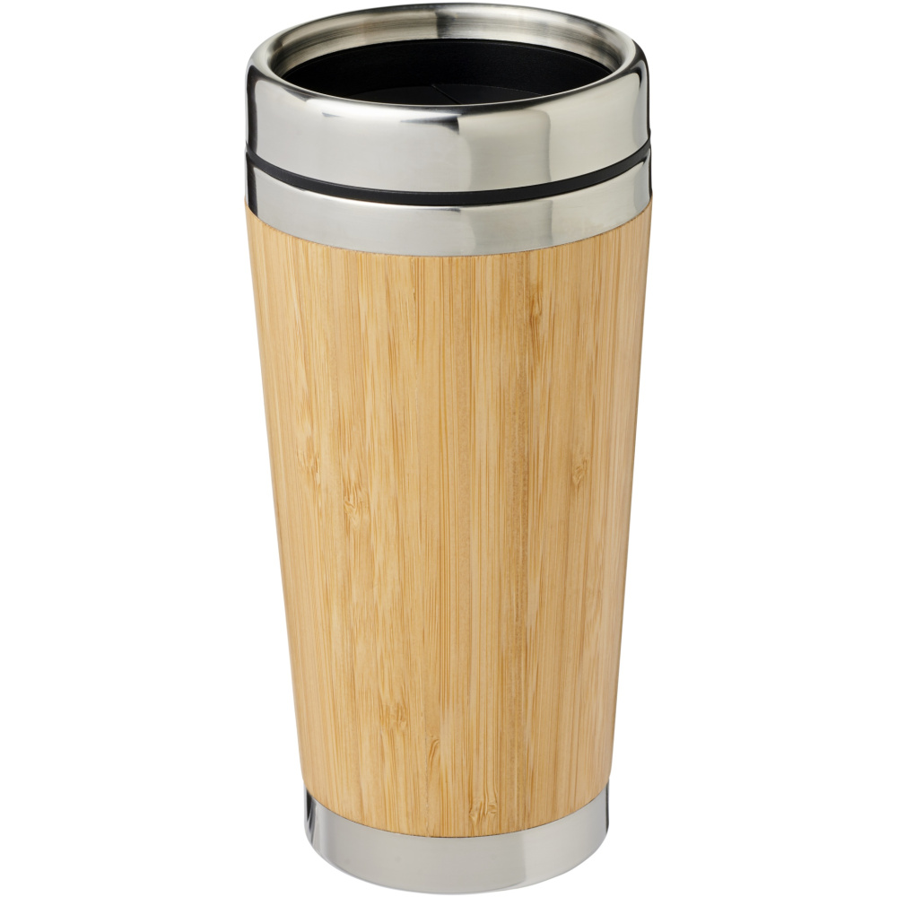 Bambus – mug isotherme 450 ml avec extérieur en bambou — marron — variante de couleur