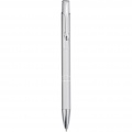 Stylo à bille à bouton-poussoir en aluminium Moneta (encre bleue), argenté