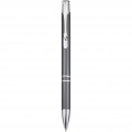Stylo à bille à bouton-poussoir en aluminium Moneta (encre bleue), gris