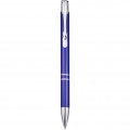 Stylo à bille à bouton-poussoir en aluminium Moneta (encre bleue), bleu royal