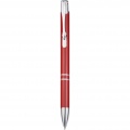 Stylo à bille à bouton-poussoir en aluminium Moneta (encre bleue), rouge