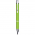Stylo à bille à bouton-poussoir en aluminium Moneta (encre bleue), vert citron