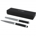 Coffret de deux stylos Empire, argenté / noir uni