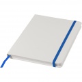 Carnet blanc A5 avec élastique coloré Spectrum, blanc / bleu royal