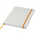 Carnet blanc A5 avec élastique coloré Spectrum, blanc / orange