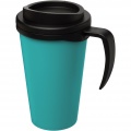 Mug isotherme 350 ml Americano® Grande, bleu aqua / noir uni