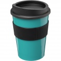 Gobelet 300 ml avec grip Americano® Medio, bleu aqua / noir uni