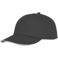 Casquette à 5 panneaux avec visière sandwich Styx, gris orage