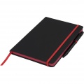 Carnet de taille moyenne Noir Edge, noir uni / rouge