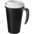 Mug 350 ml à couvercle anti-déversement Americano® Grande, noir uni / blanc