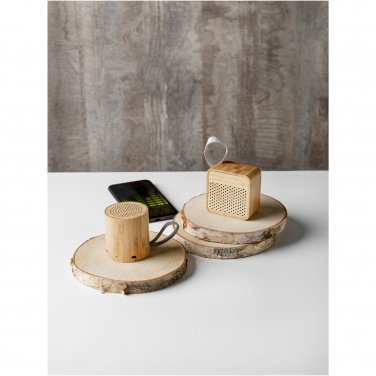 Enceinte Bluetooth® en bambou Lako — vue de détail 4, naturel