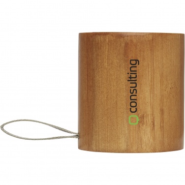 Enceinte Bluetooth® en bambou Lako avec logo — vue de détail 6, naturel